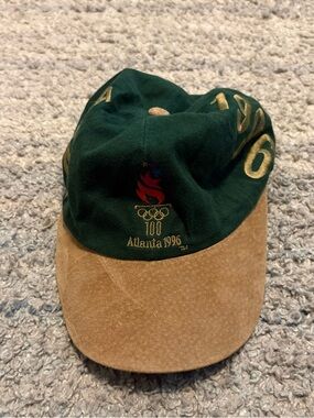 Atlanta 1996 Olympic Torch Logo Baseball Cap - Green & Tan